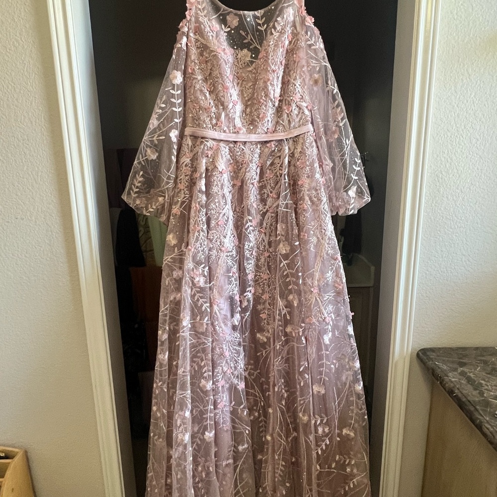 Pink A-line Gown Prom Wedding